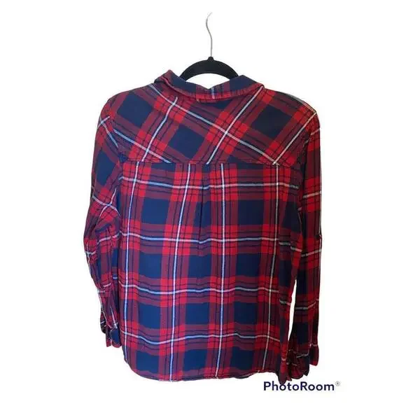 Marisol Red Plaid Button-Down Shirt. Sz. 1X - Picture 2 of 4